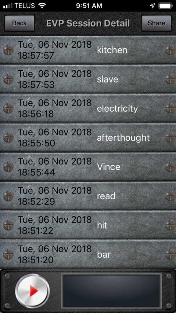 My EVP Session