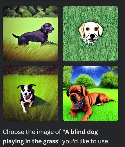 blind dog grass canva